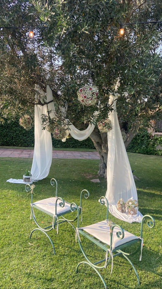 Gasa georgette blanco roto