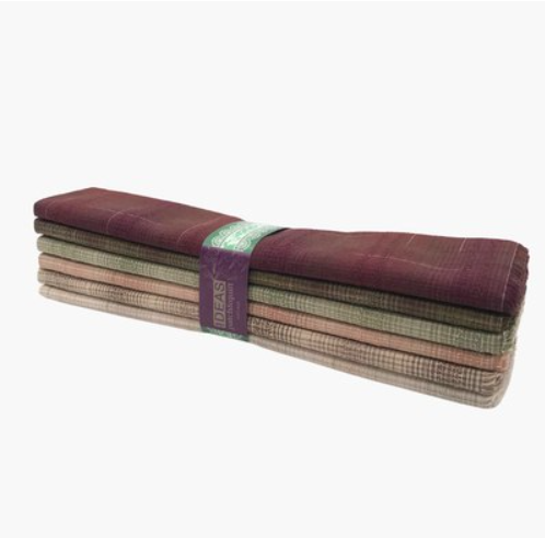 Precortado telas japonesas tonos fríos para patchwork – Pack 6 piezas | Algodón 100%