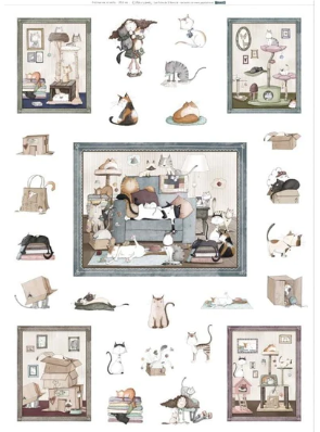 Panel pelitos en el sofá- gatos _ Altillo de los Duendes