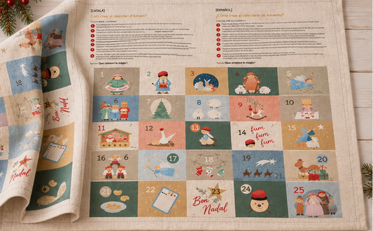 Panel Calendario de Adviento Bon Nadal · Loneta 100% algodón