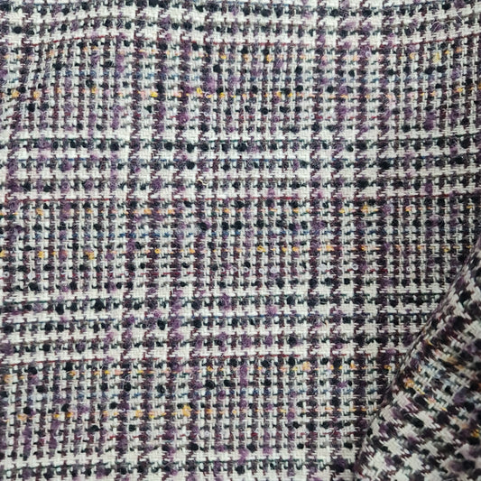 Paño fino de cuadros malva