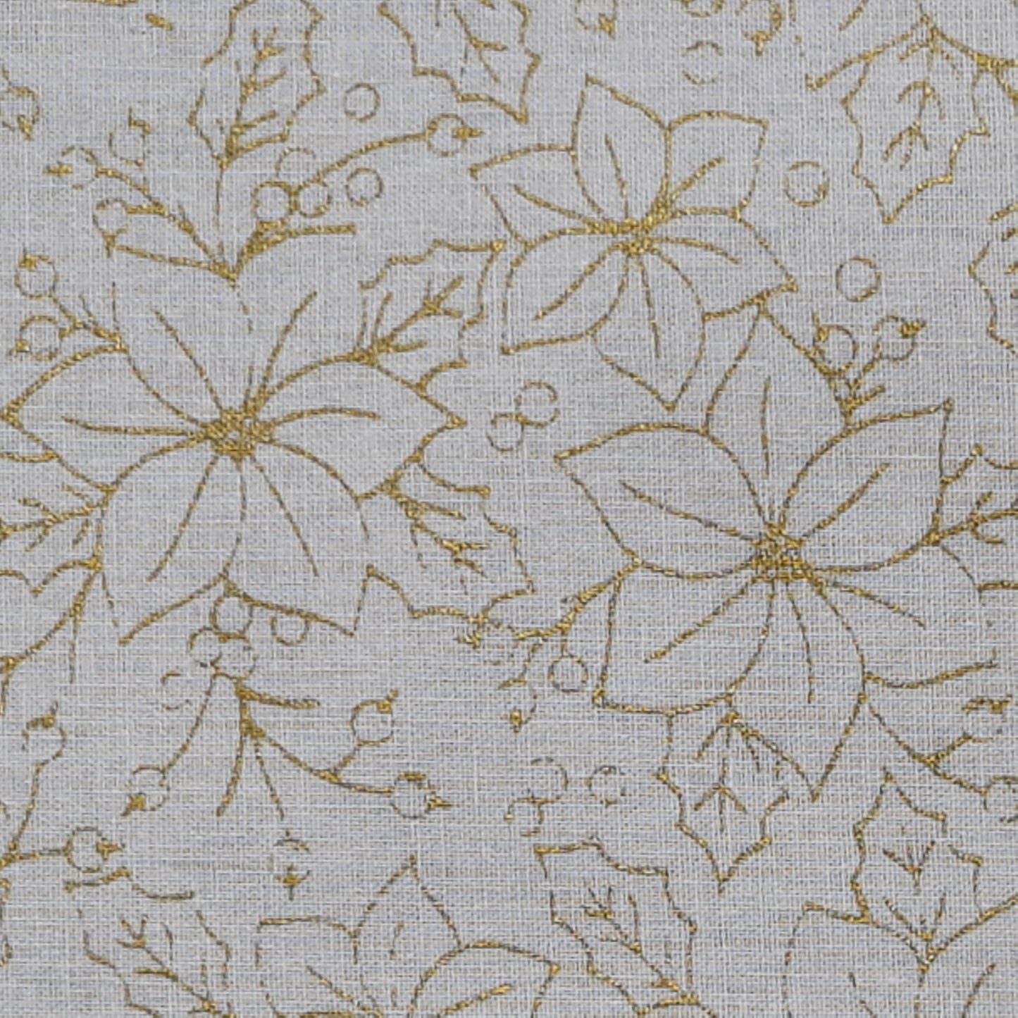 Tejido de flor navideña color dorado.