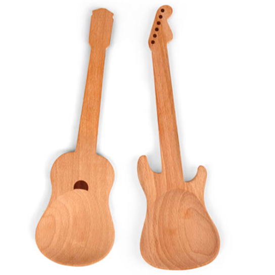 Juego de 3 paños de cocina guitara con Cucharas a juego.
