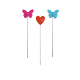 Alfileres de Acero Prym con Cabeza de Corazón o Mariposa