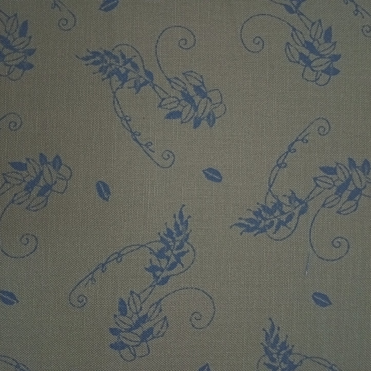 Tejido con estampado espigas azules