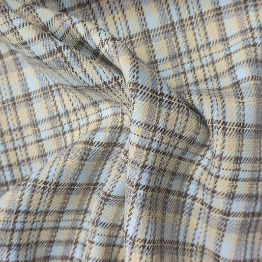 Paño fino de cuadros azules y beige