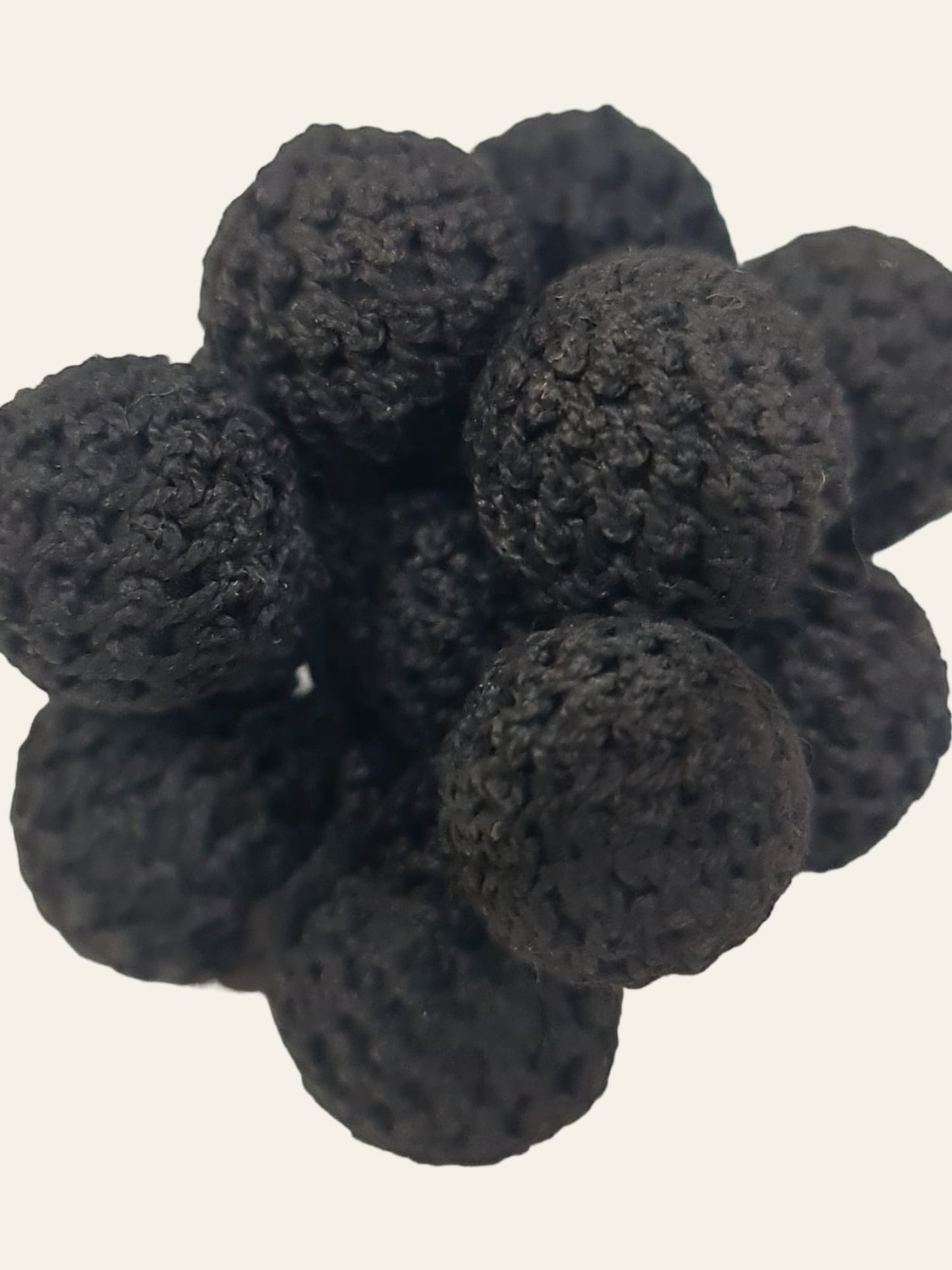Botones del años 20 hechos a ganchillo esfera color negra