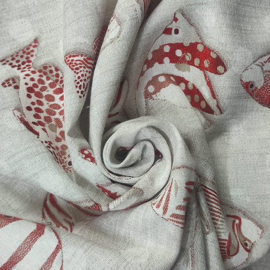 loneta peces sobre fondo gris