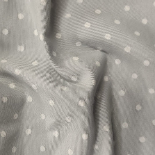 Loneta lunares fondo gris