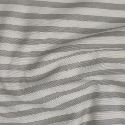 Loneta blanca rayas grises