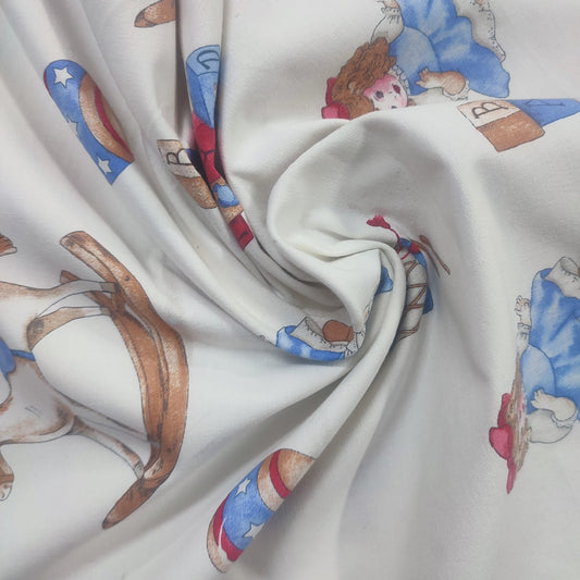 Loneta con estampado de juguetes antiguos