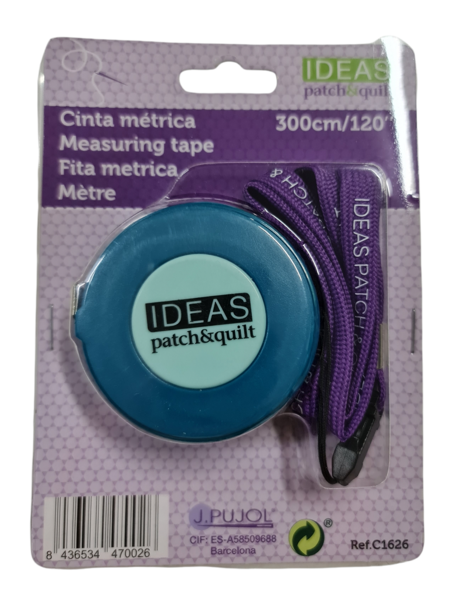 Cinta mètrica retráctil en centímetros 300 y pulgadas 120.