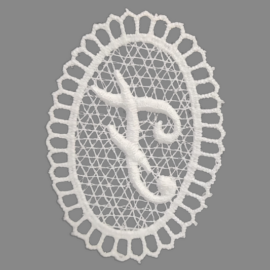 Aplicación  crochet letras g y f