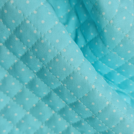 Printed Acolchado azul Topito Blanco