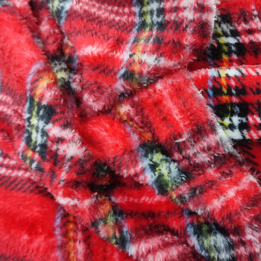 Coralina roja con Cuadros Escoceses