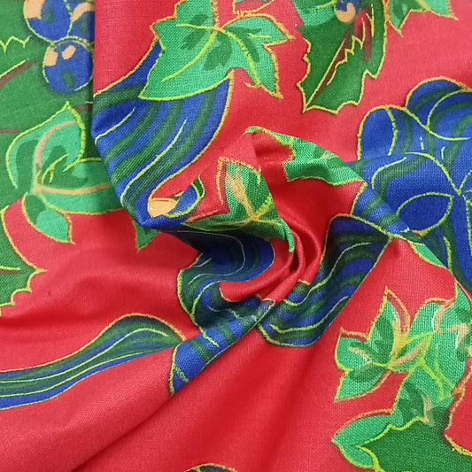 Tela Muérdago sobre fondo rojo