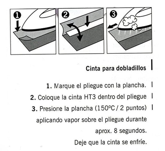 Cinta Termoadhesiva para Dobladillos Gütermann HT3 – 3 cm x 10 m – Sin Costura, Resistente al Lavado