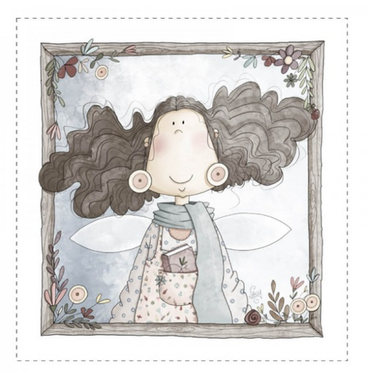 Mini Panel de Tela hada lectora| El Altillo de los Duendes – Algodón OEKO-TEX®