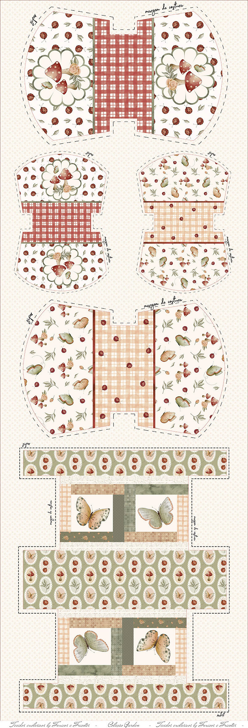 KIT PANEL JARDIN 5 NECESERES FUXICOS
