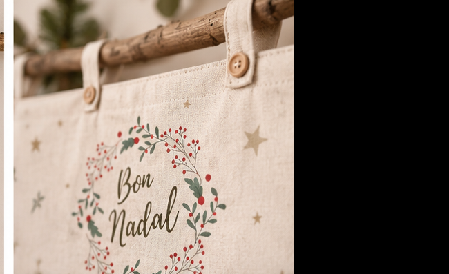 Panel  Calendario de Adviento Bon Nadal · Loneta 100% algodón