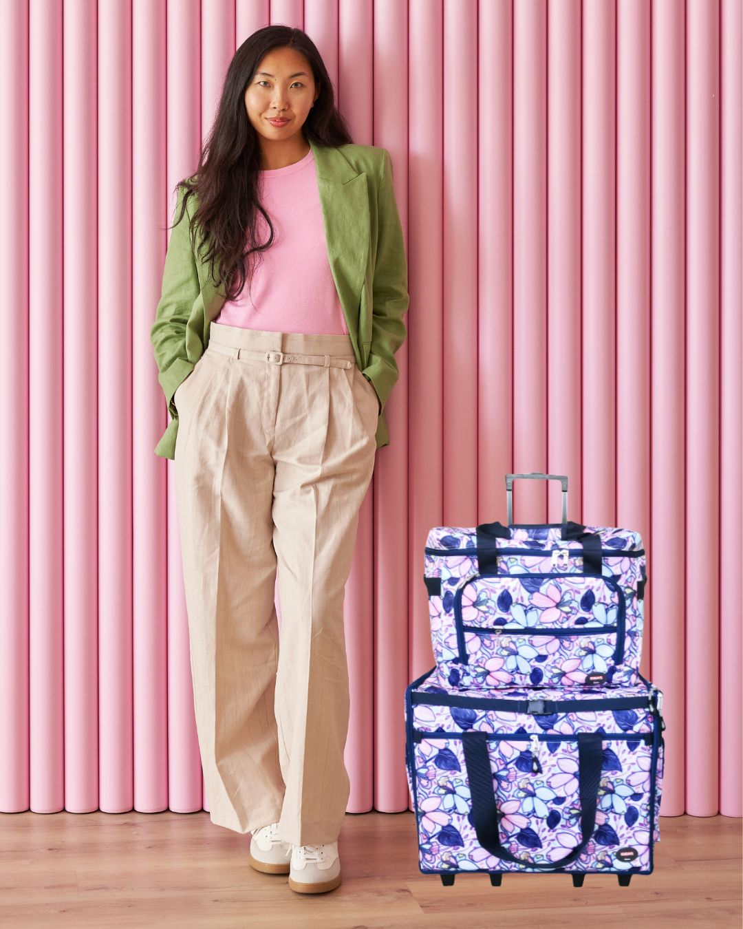 KIT Trolley y Maleta floral