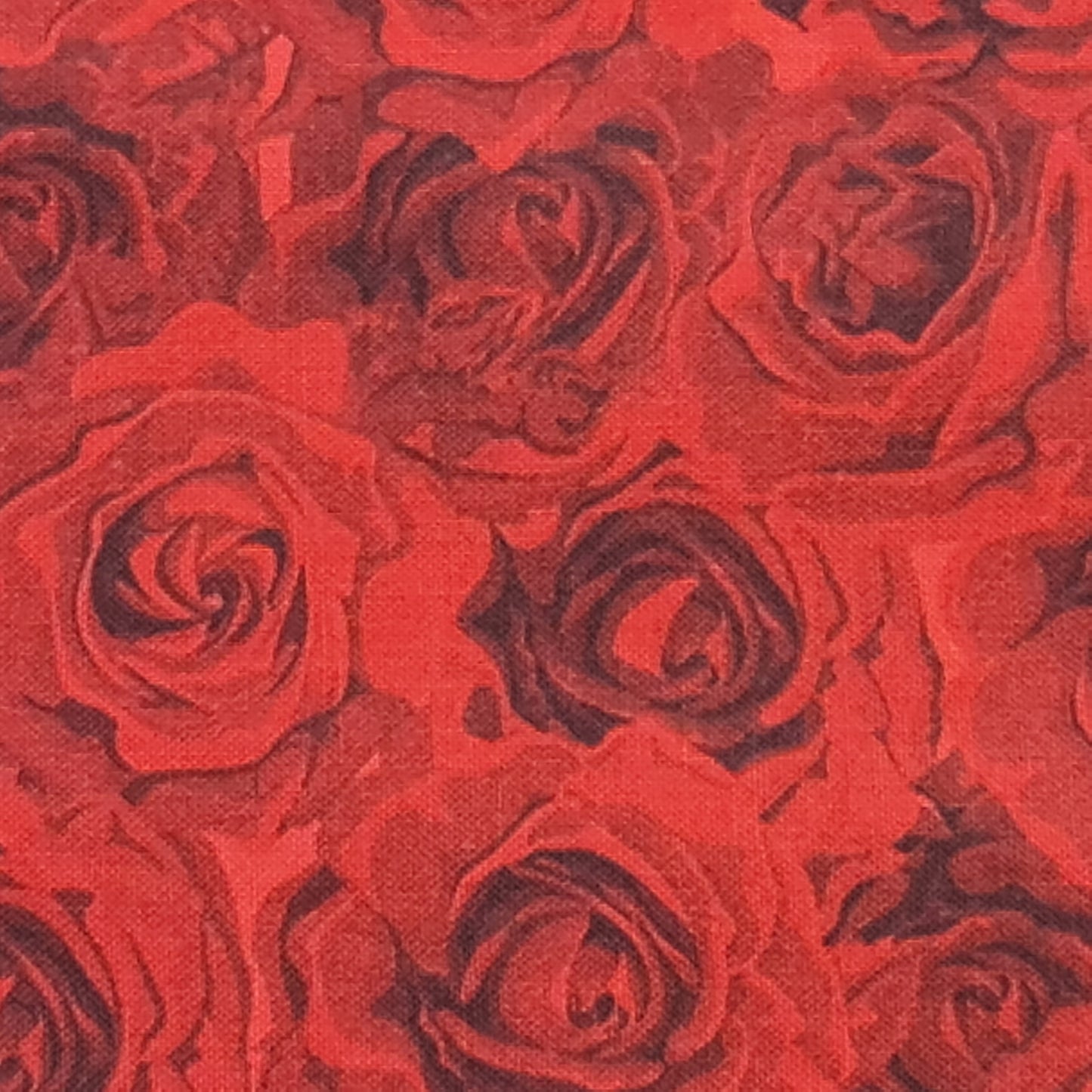 Tejido estampado rosas rojas tono sobre tono, Basic Red 217