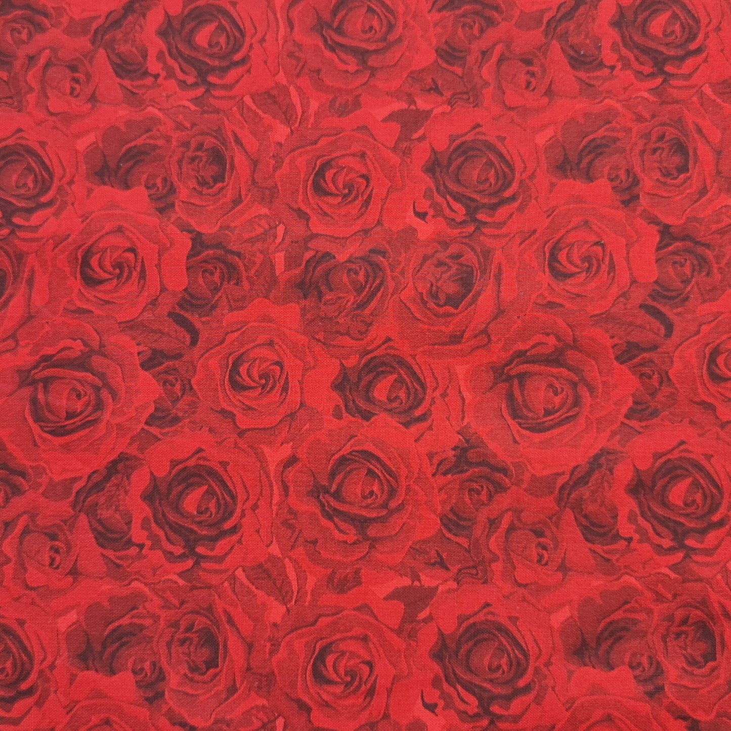 Tejido estampado rosas rojas tono sobre tono, Basic Red 217