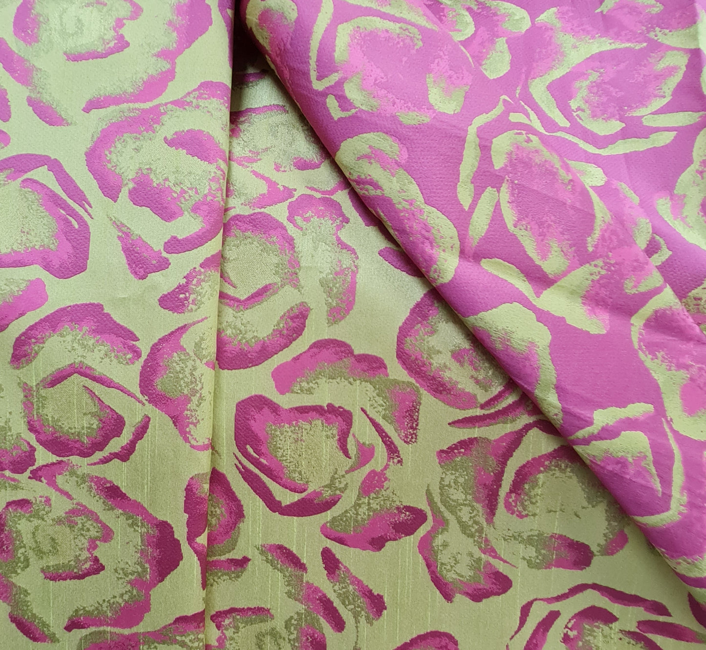 Seda tafetán rosa reversible