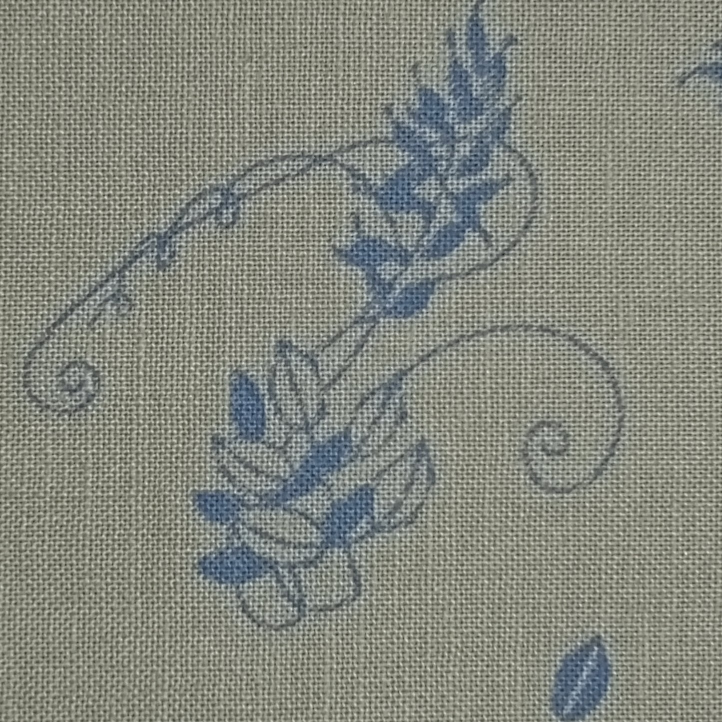 Tejido con estampado espigas azules 