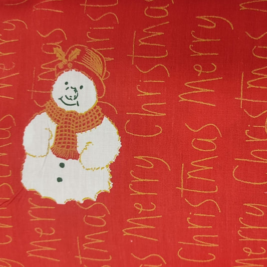 Tejido Navideño con muñecos de nieve
