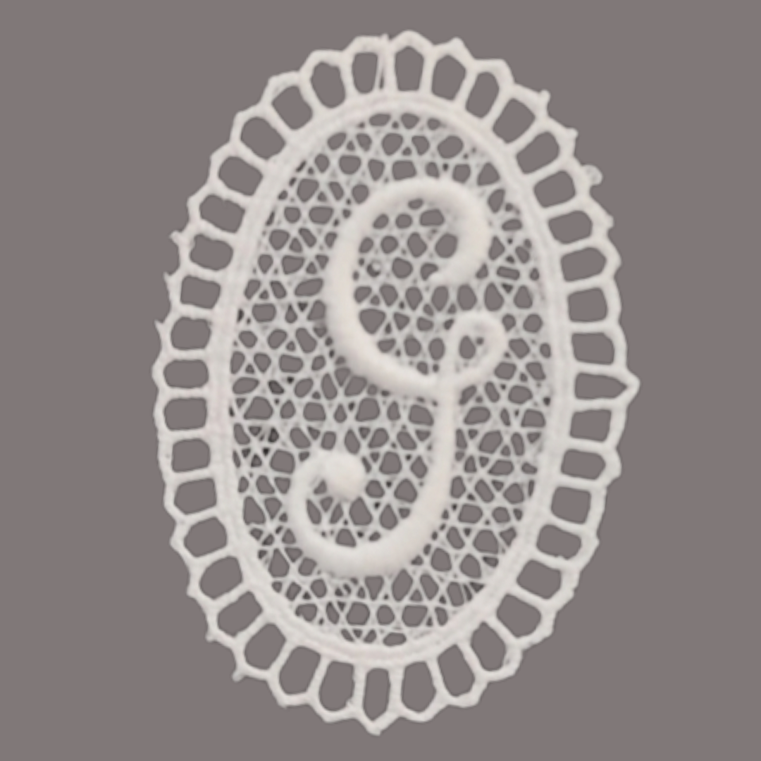 Aplicación  crochet letras g y f