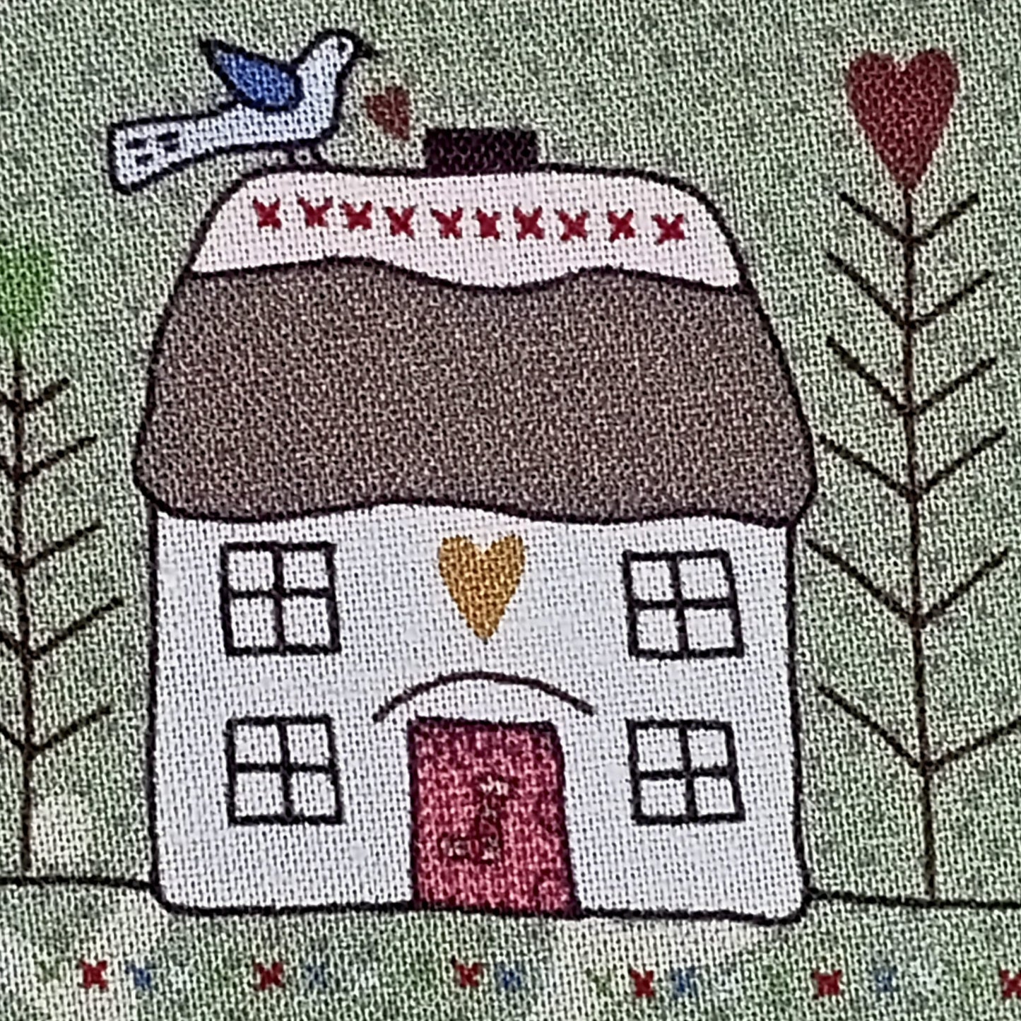 Tejido de Navidad House & Snowman