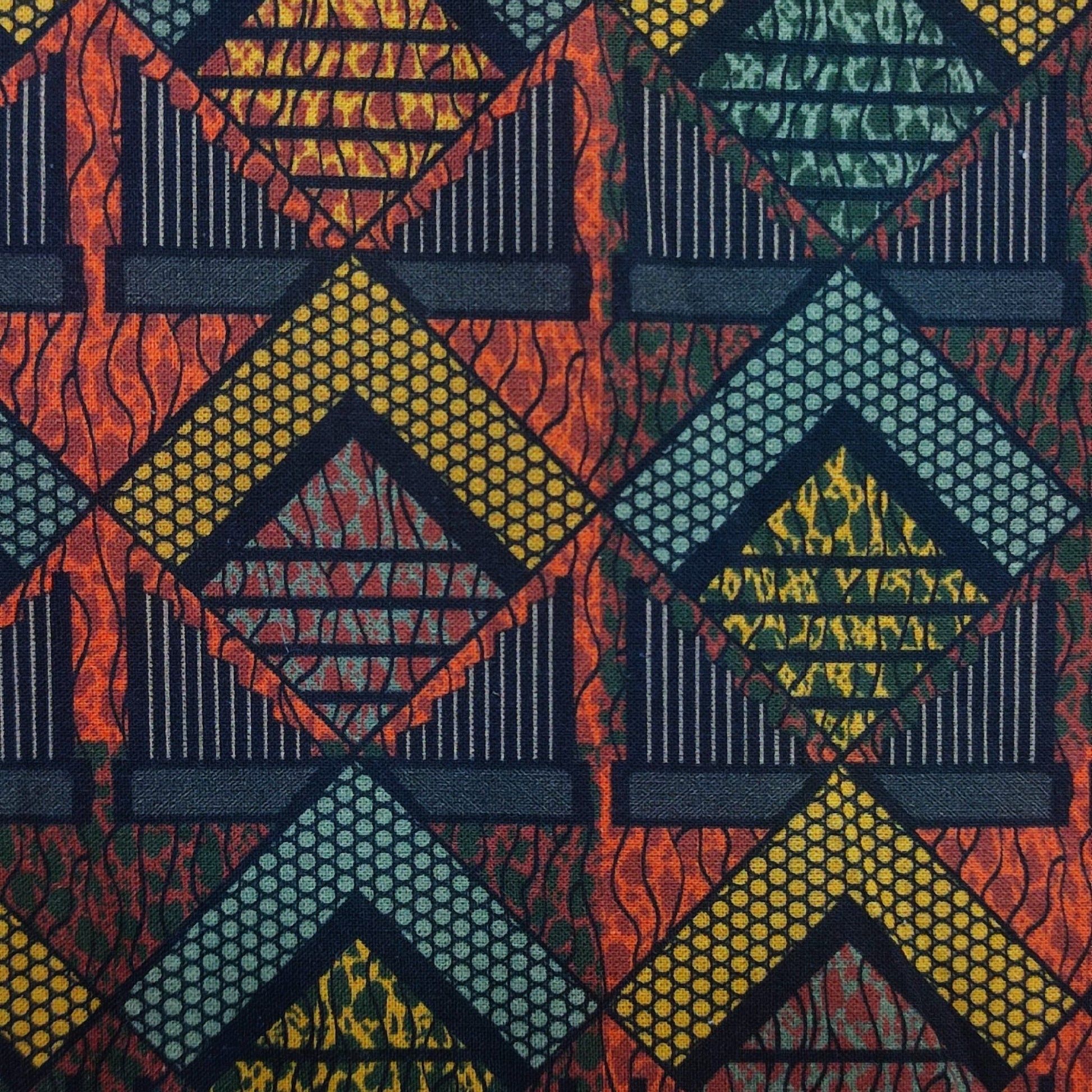 Telas con estampado de rombos geométricos