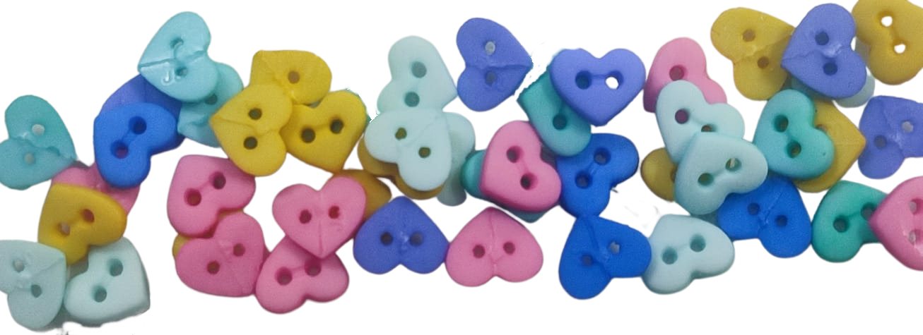 Botones de corazón multicolor
