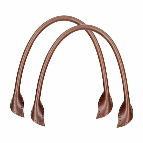 Asa de cuero con hojas de 44 cm, color beig ( 2 unidades )